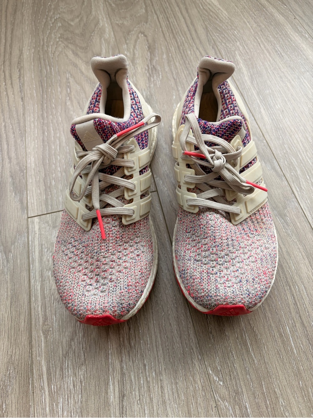 adidas Multicolor Knit Athletic Shoes with Cream Cage